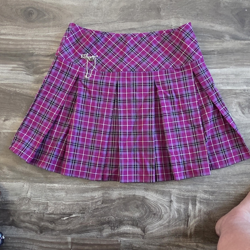 NOBO Pink Plaid Skater Skirt